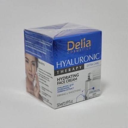 Actual product image Delia Cosmetics Delia Hyaluronic Therapy Extra Care Hydrating Face Cream Firms and Smooths 1.69oz (50 ml, Day cream)