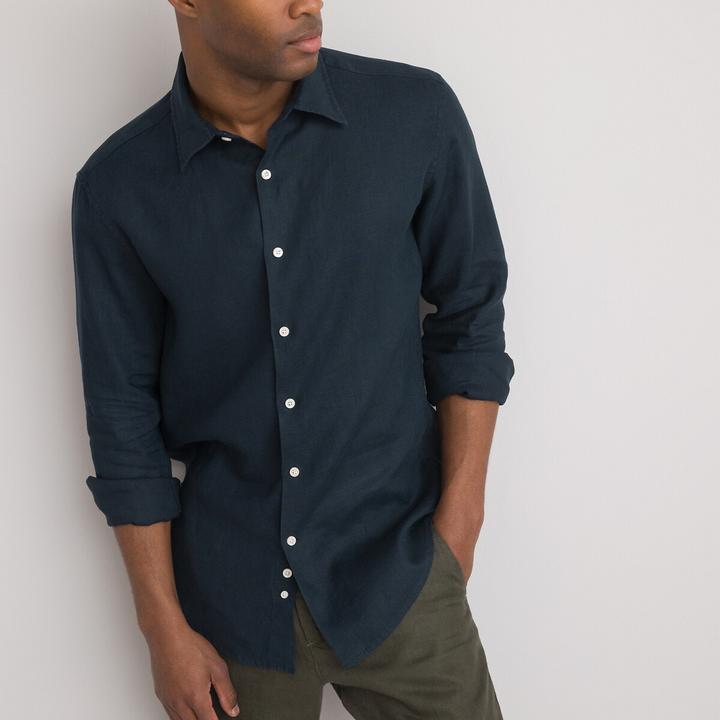 Immagine prodotto La Redoute Collections Camicia dritta in lino con maniche lunghe Signature (S)