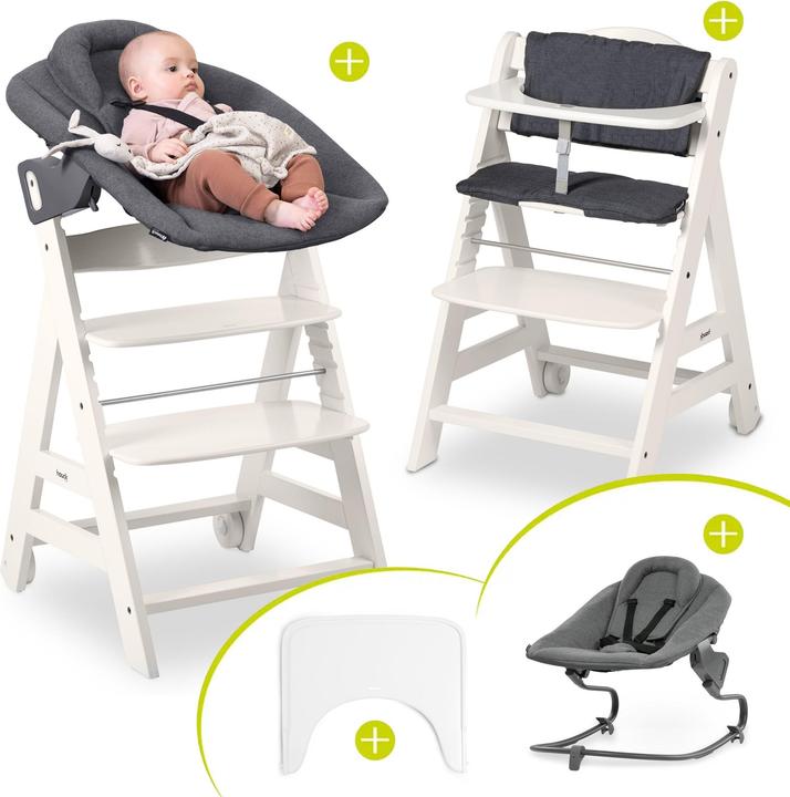 Actual product image Hauck Highchairs Beta Plus White 5-piece Newborn Set - Highchair + 2in1 (Highchair)