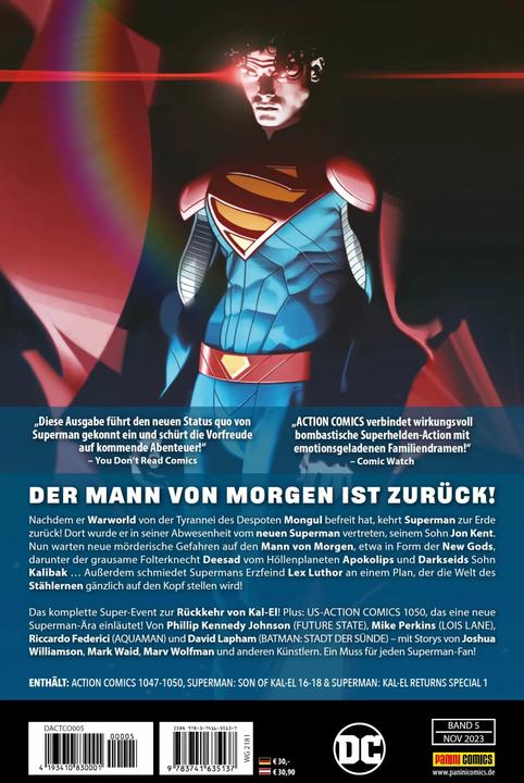 Produktbild Panini Superman - Action Comics (Deutsch, Riccardo Federici, Joshua Williamson, Tom Taylor, Mike Perkins, David Lapham, u.a., Marv Wolfman, Mark Waid, Philip Kennedy Johnson, 2023)