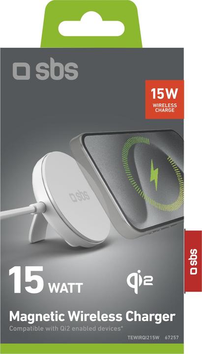 Produktbild SBS Kabellose Ladestation Qi2, MagSafe-kompatibel mit Standfunktion (15 W)