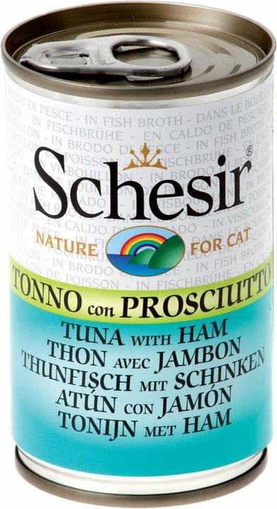 Produktbild Schesir Tuna with ham in broth - wet cat food - 140g (Adult, 1 Stk., 140 g)