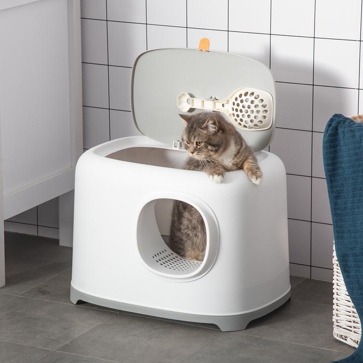 Produktbild PawHut Katzentoilette mit kompaktem Design (Katzenklo geschlossen)