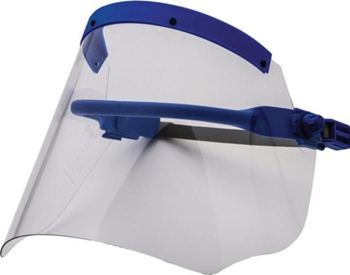 Produktbild Voss Helme Elektrikerschutzschild glasklar,m.Helmhalterung 500x250mm