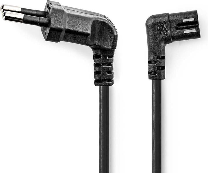 Produktbild Nedis Stromkabel | Euro Männlich | IEC-320-C7 | Abgewinkelt | Links abgewinkelt | Vernickelt | 2.00 (2 m, IEC 320)