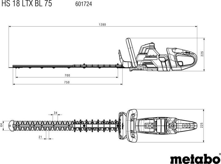 Produktbild Metabo HS 18 LTX BL 75 (Akkuheckenschere)