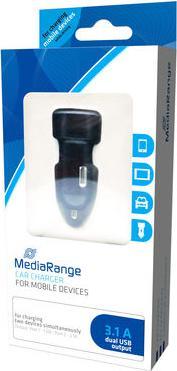Produktbild MediaRange MRMA103-02 - Auto - Zigarettenanzünder - 5 V - Schwarz - Silber