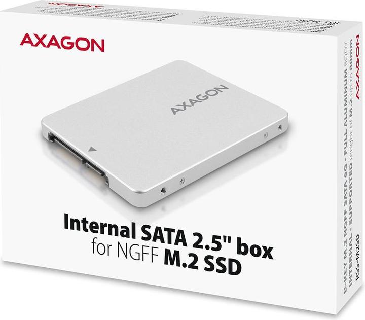 Produktbild Axagon RSS-M2SD Gehäuse für M.2-SATA-SSDs bis 2280 - Aluminium (M.2)