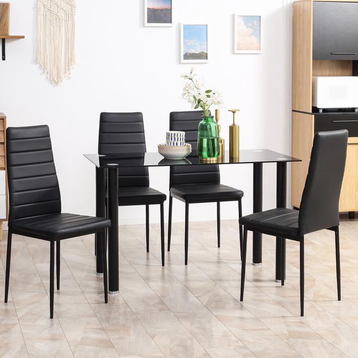 Image du produit Homcom Ensemble de salle à manger avec 4 chaises (120 x 60 x 97 cm)