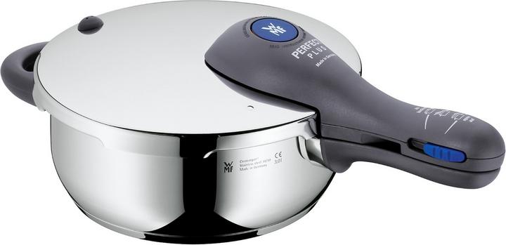 Produktbild WMF Schnellkochtopf 3,0l Dampfkochtopf Perfect Plus Induktion Edelstahl 18/10 (22 cm, Dampfkochtopf, Edelstahl)