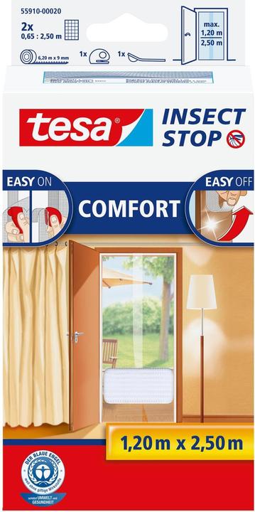 Image du produit tesa Moustiquaire COMFORT pour fenêtres, avec bande Velcro, autocollante, sans perçage (65 x 250 cm)