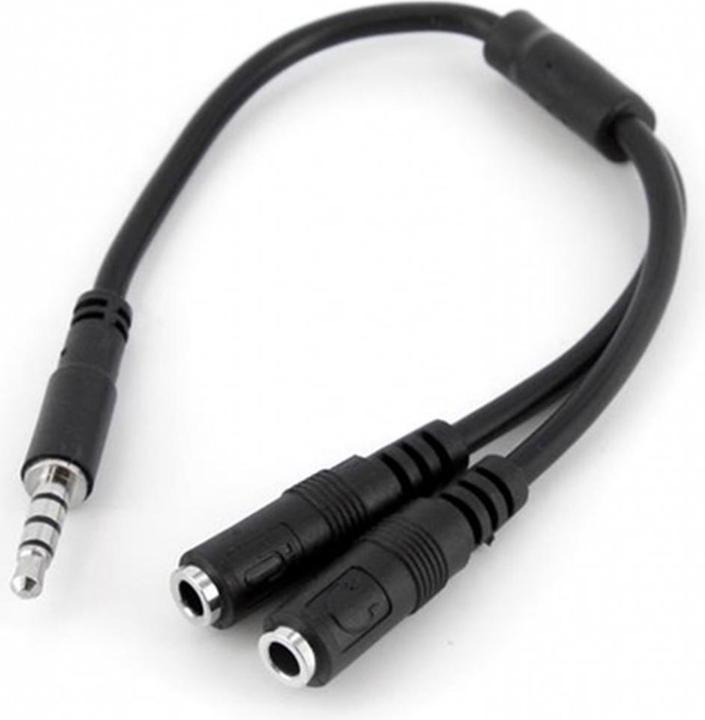 Produktbild StarTech 3,5mm Klinke Audio Y-Kabel - 4 pol. auf 3 pol. Headset Splitter (0.20 m)