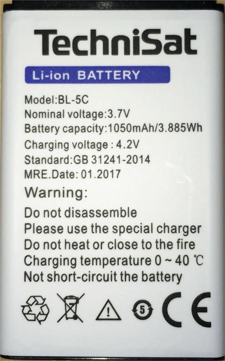 Actual product image TechniSat BL-5C (1 pcs., Device specific, 1050 mAh)