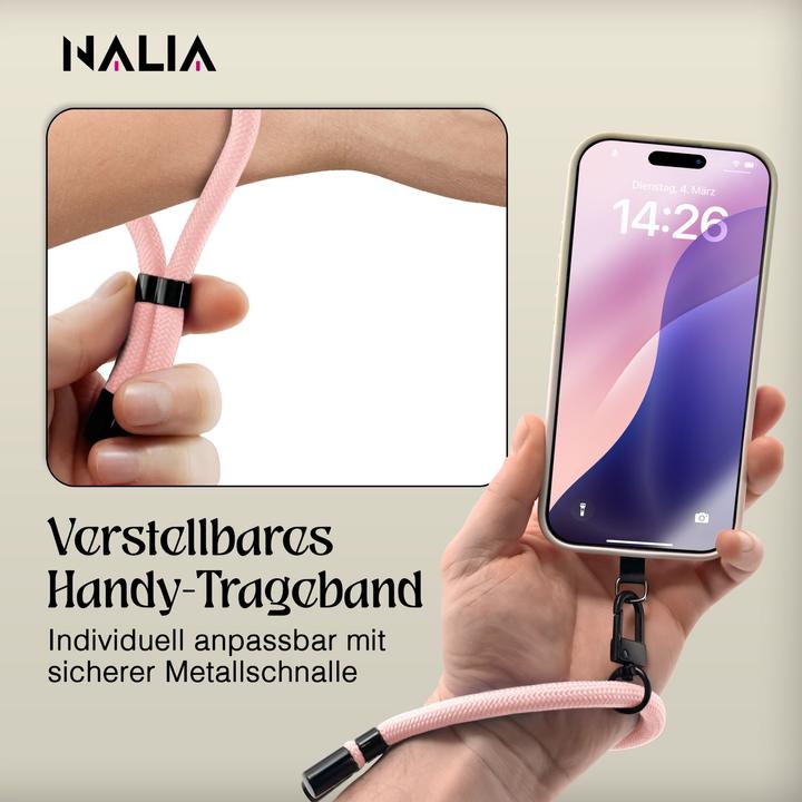 Actual product image Nalia Wristy Lanyard Handykette – Universal Trageband für Smartphones – Verstellbar, Soft & Elastisch