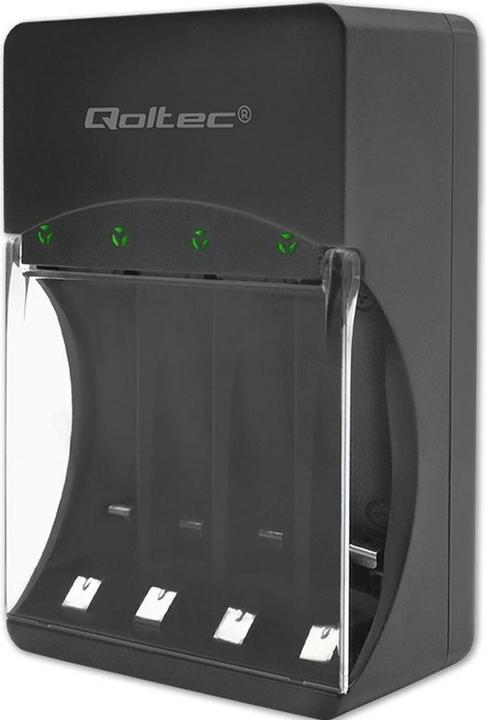 Qoltec 50653 Akkuladegerät für Ni-MH Typ R03/AAA R6/AA (1 Stk., AAA, AA, 3000 mAh)