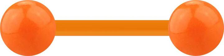 Star Piercing Barbell orange mit zwei Kugeln (ohne Messing, Acryl)