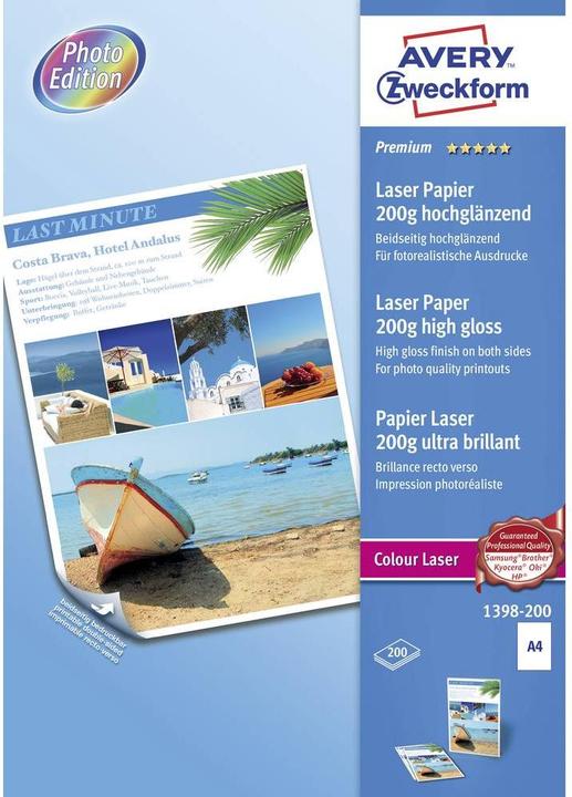 Actual product image Avery Premium Colour Laser Paper (200 g/m², 200 x, A4)