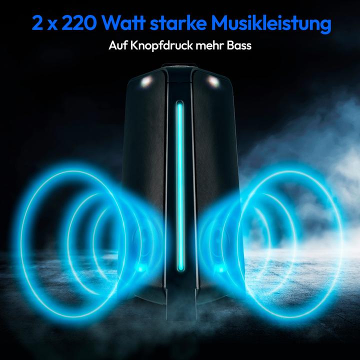Productafbeelding Medion MD 43552 Feestluidspreker zwart (4 h, Elektrische stroom, Oplaadbare batterij)