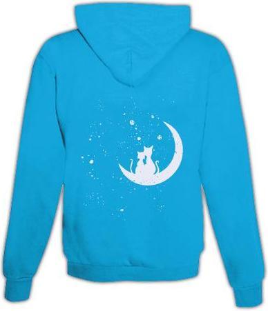 Immagine prodotto Schwesternuhr Felpa con cappuccio Cats in Moon Unisex (XL)