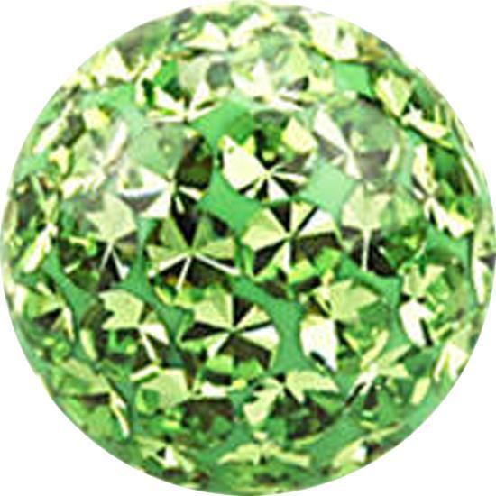 Star Piercing Micro Kristall Kugel hellgrün Epoxy Schutzschicht (Chirurgenstahl 316L, ohne Messing)