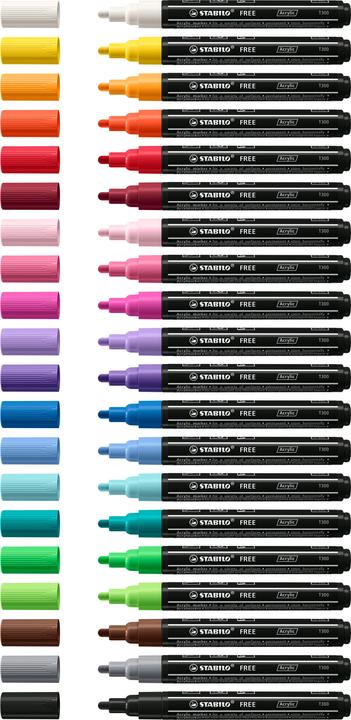 Immagine prodotto STABILO Creatore di acrilico GRATUITO (Pink, Azzurro, Nero, Bianco, 3 mm, 5 x)