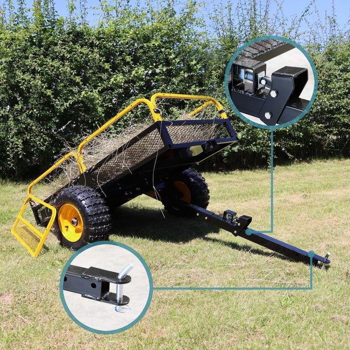 Actual product image Wiltec Tipper trailer up to 450kg for lawn tractor trailer Tipper tipping skip garden (Lawn tractor)
