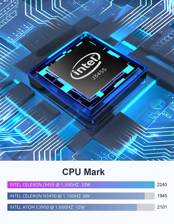 Actual product image Awow AK34 Mini PC (Celeron J3455, 6GB Ram, 128GB M.2)