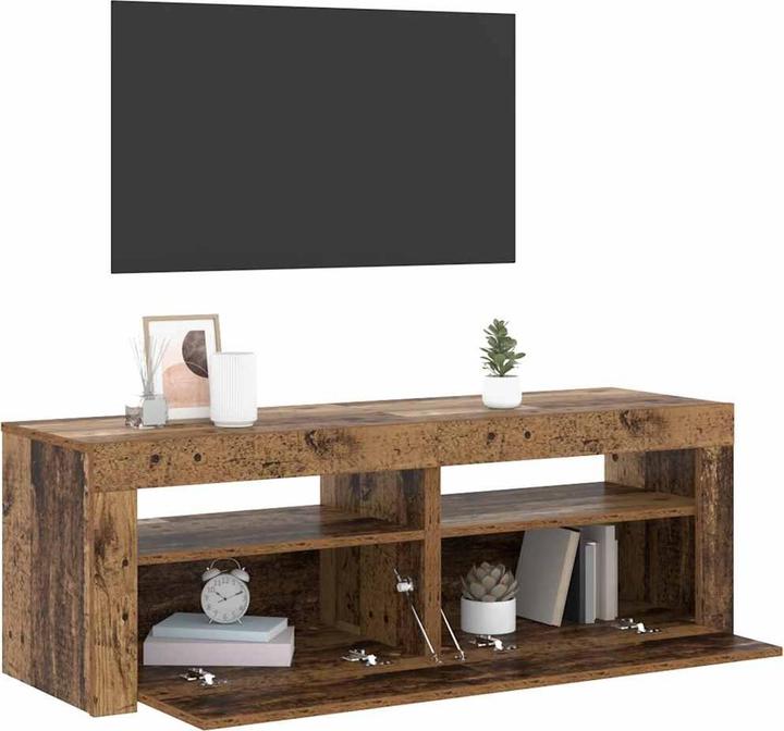 Produktbild VidaXL TV Schrank Lowboard Fernsehschrank Fernsehtisch mit LED Altholz-Optik (120 x 35 x 40 cm)