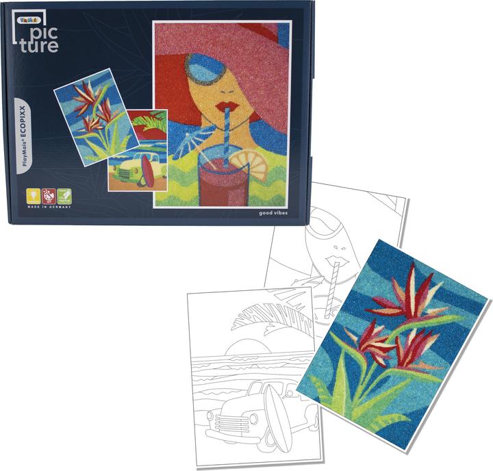 Produktbild Magni PlayMais® ECOPIXX PICTURE Good Vibes - ab 12 Jahren I mit Vorlagen, Zubehör & Anleitung I Natürliche