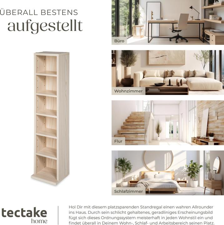 Produktbild tectake CD Standregal (21 x 20 x 90 cm)