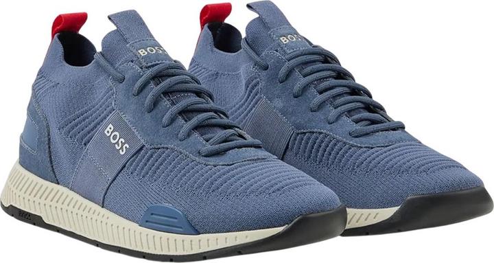 Actual product image BOSS Mens Titanium Suede Panel Running Trainers (47)