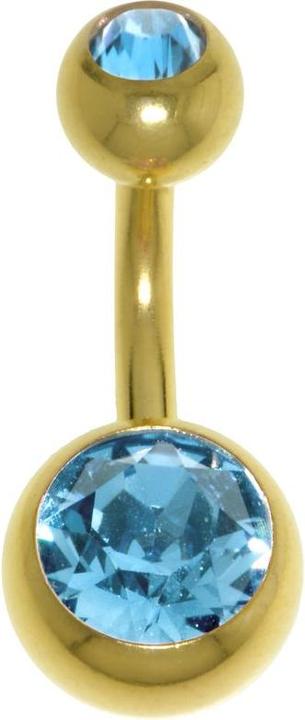 Immagine prodotto Bijouteria Piercing ventre (Rivestimento in PVD (colore oro), Acciaio chirurgico 316L, Cristallo premium)
