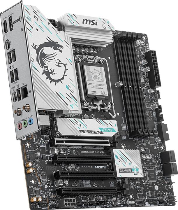 Productafbeelding MSI B860M GAMING PLUS WIFI LGA1851 MB (Socket S1, Intel B860, mATX)
