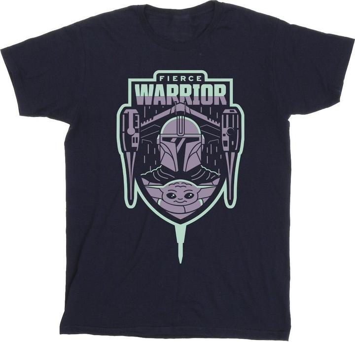 Star Wars The Mandalorian Fierce Warrior Patch TShirt (XL)
