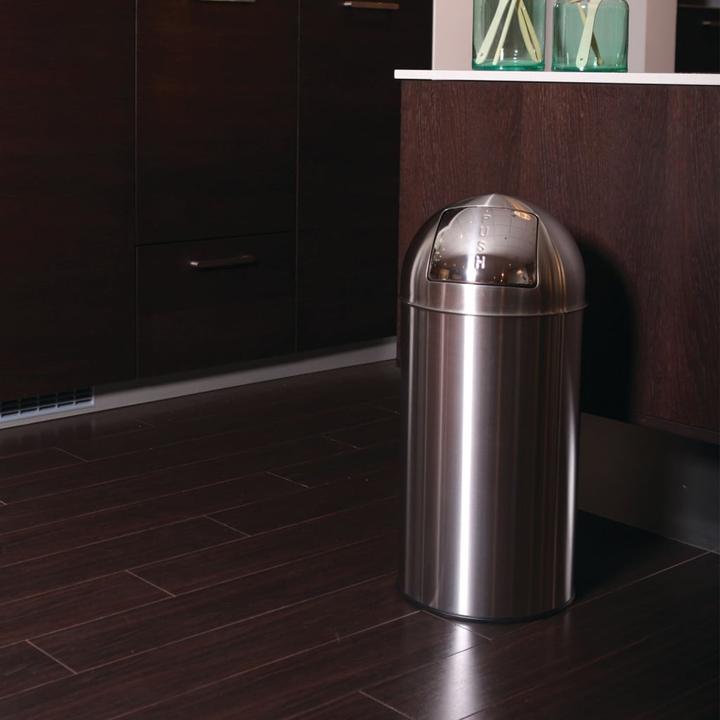 Actual product image EKO Schwingdeckeleimer Pushcan 40 Liter matt chrom (40 l)