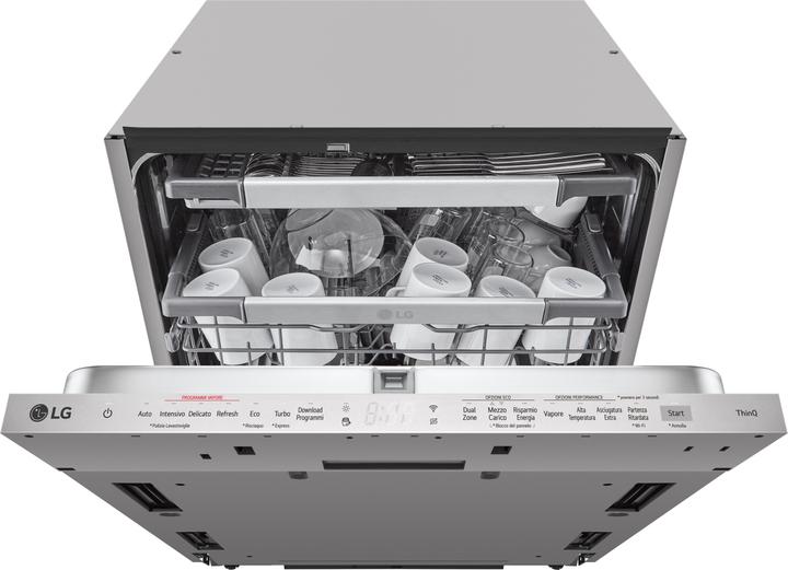 Actual product image LG QuadWash DB475TXS Full Discharge Dishwasher Class A 14 place setting Steam Wi-Fi
