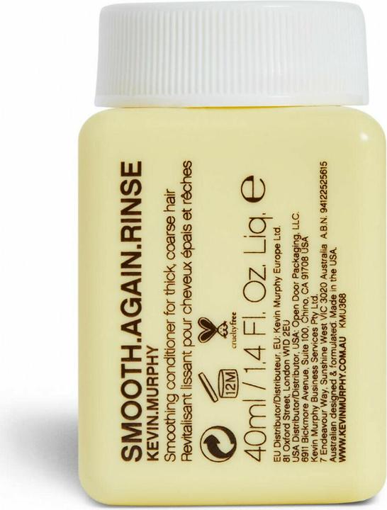 Valeurs nutritives et ingrédients Kevin Murphy Smooth Again Rinse Smoothing Conditioner (cheveux épais et épais) 40ml (40 ml)
