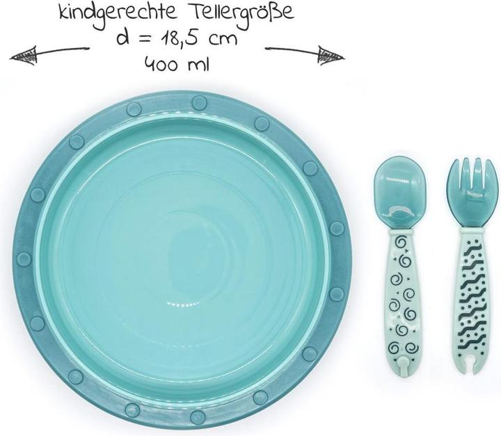 Produktbild MiaMia Kindergeschirr-Sets 4-tlg. Set für unterwegs inkl. Babyteller mit Besteck