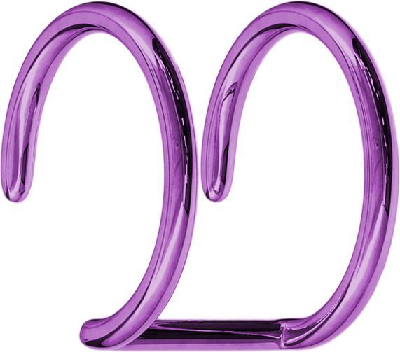 Immagine prodotto Star Piercing Fake Ear Cuff violett mit 2 Ringen mit Titanium Schicht (Acciaio inox 316L)