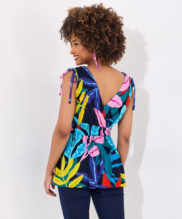 Produktbild Joe Browns Tropical Print V-Neck Tie Shoulder Top