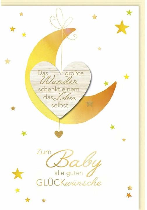 Produktbild Braun + Company Glückwunschkarte Mond 11.5 x 17 cm (6 Stk.)