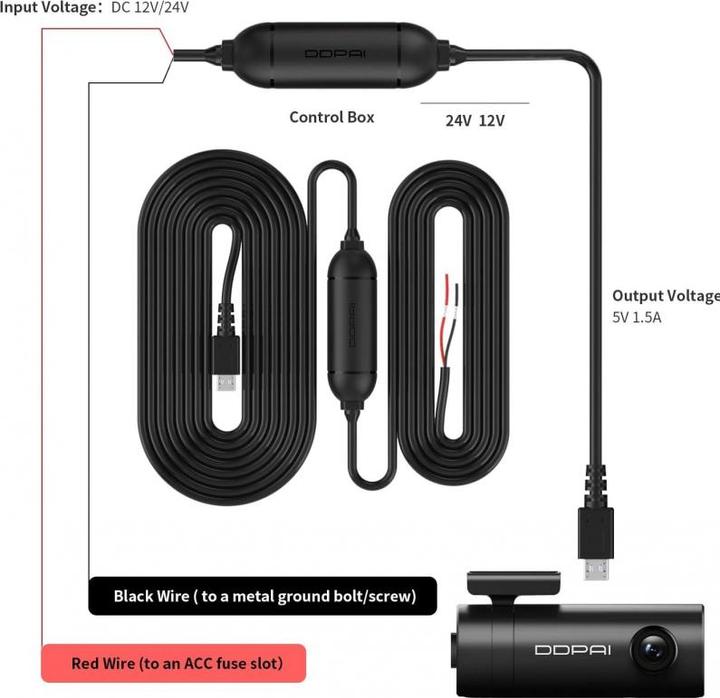 Produktbild DDpai Hardwire Kit pro MINI (Akku, Eingebautes Mikrofon)