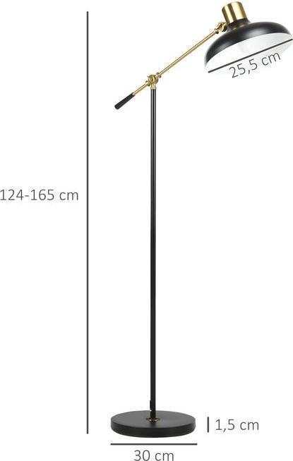 Actual product image Swisshandel24 Floor lamp, height-adjustable floor lamp, 40 W swivelling floor lamp, arc lamp, reading lamp with (E27)