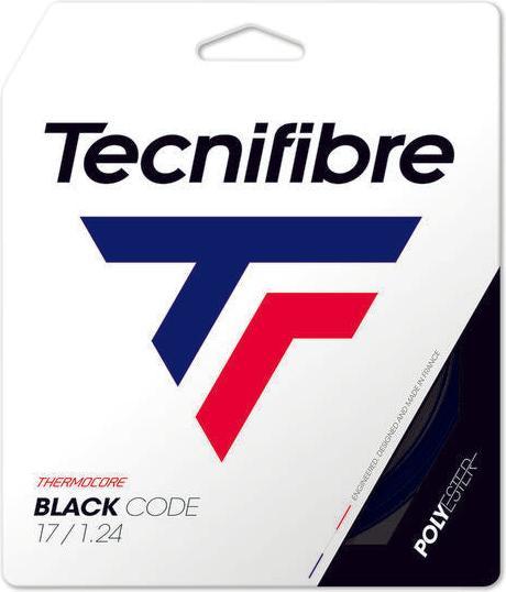 Actual product image Tecnifibre Black CODE 1.18 mm strings for tennis rackets