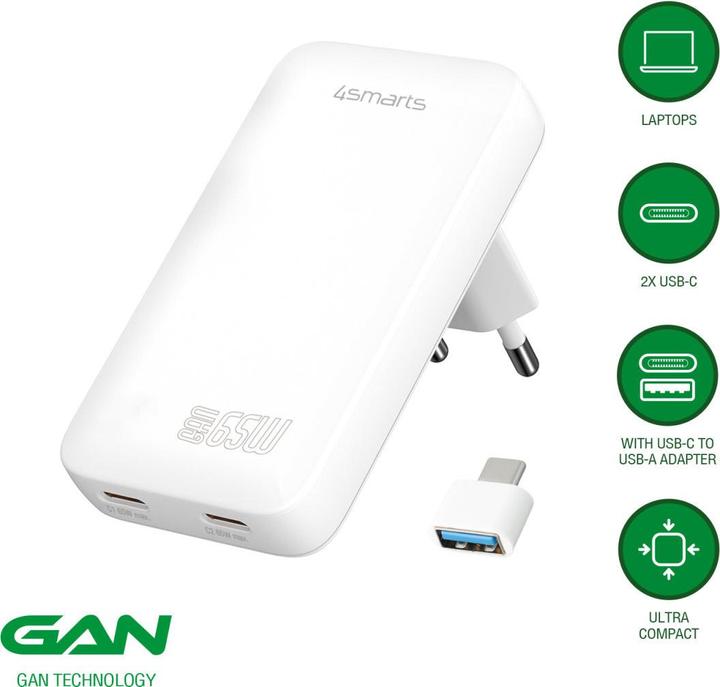 Immagine prodotto 4smarts FlatPlug Slim Dual (65 W)