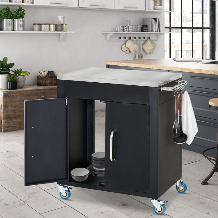 Image du produit Homcom Armoire de cuisine sur roulettes