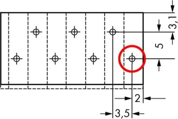 Produktbild Wago 805-123 Klemmenleiste mit BetÃ¤tigungsdrÃ¼ckern und PrÃ¼fÃ¶ffnungen fÃ¼r PrÃ¼fste