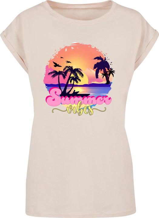 Actual product image Merchcode Ladies Summer Vibes Sunset Extended Shoulder Tee - 116527 (5XL)