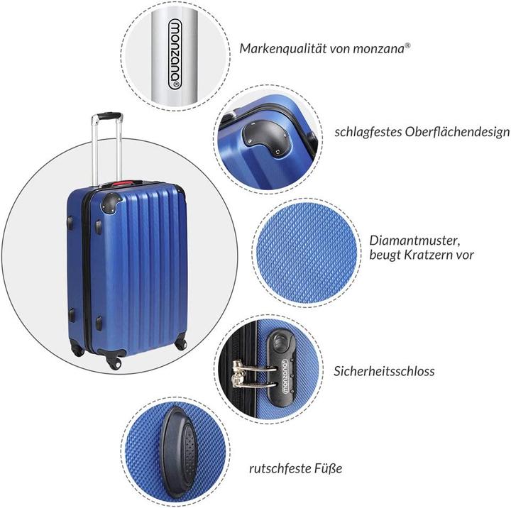 Actual product image Monzana Suitcase set (89 l, Hand luggage (up to 50 litres), M (50 - 90l), L (90 - 115l))