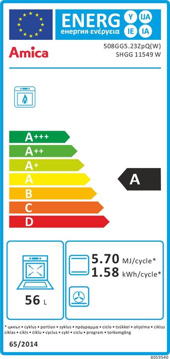 Energie-Label Amica SHGG 11549 W